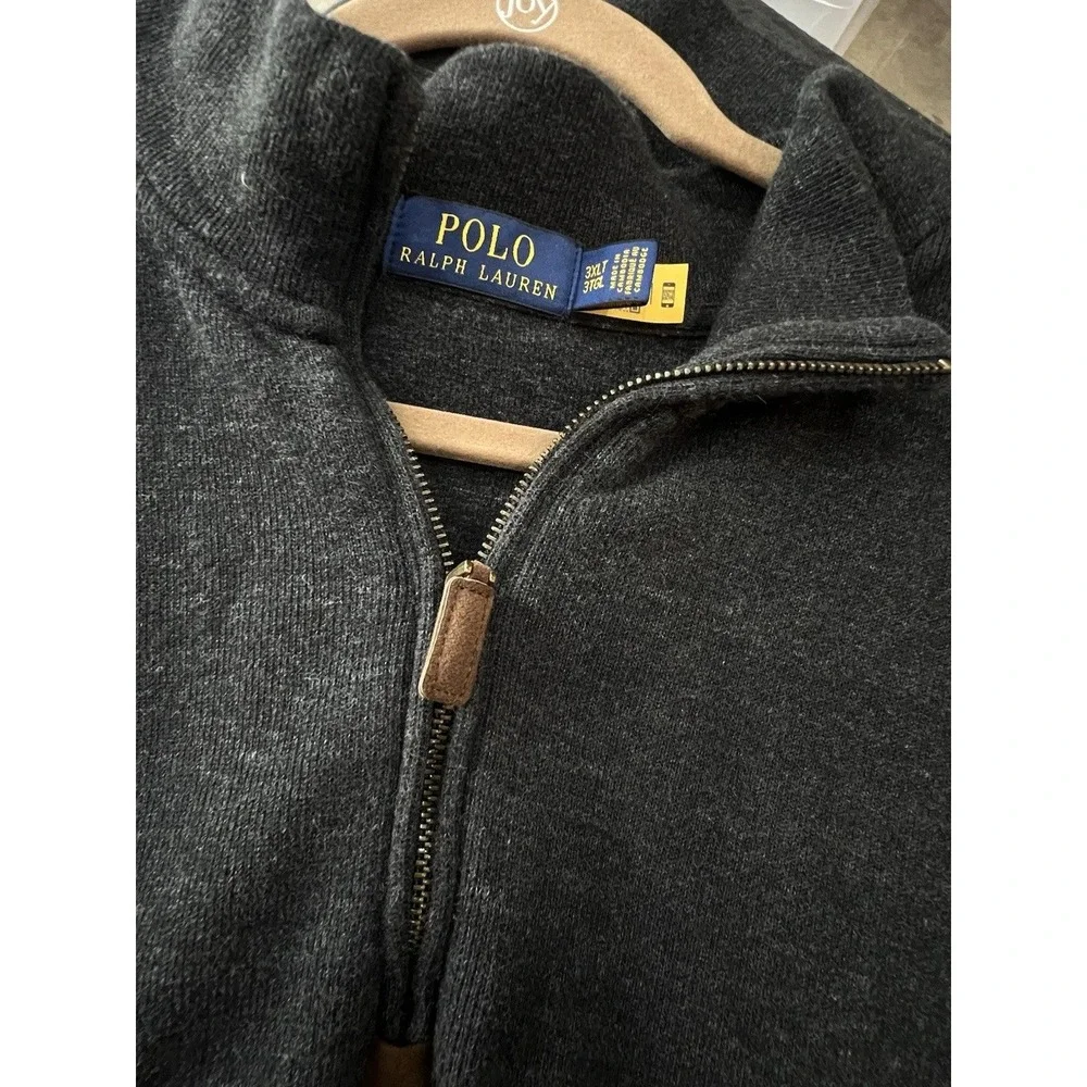 Polo Ralph Lauren Old Money Quarter Zip Pullover Mens 3XLT Quiet Luxury Gray